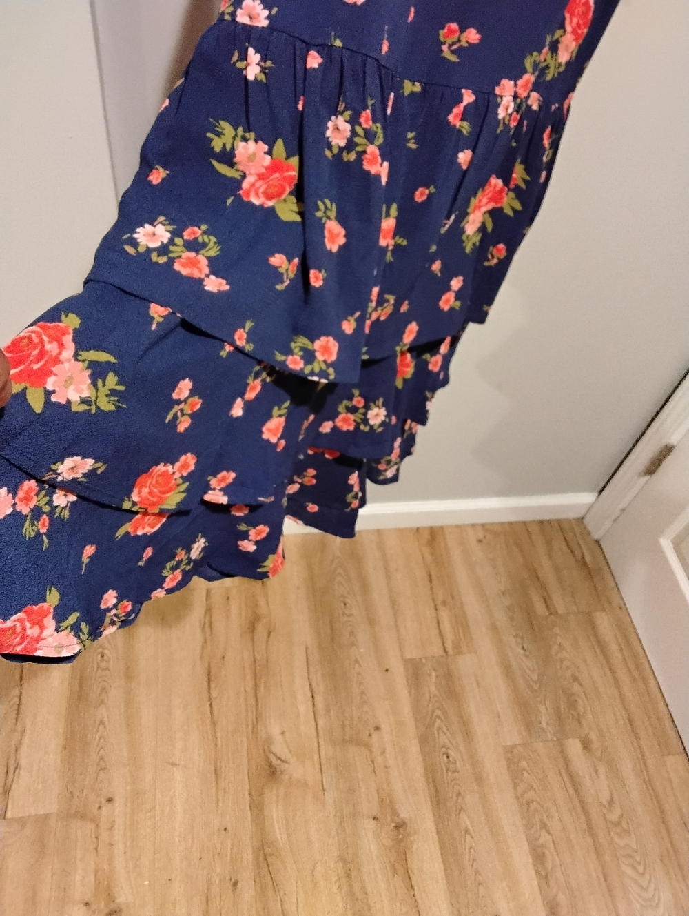 Sugarlips Navy Maxi Dress with Red Floral Print - Picture 3 of 9